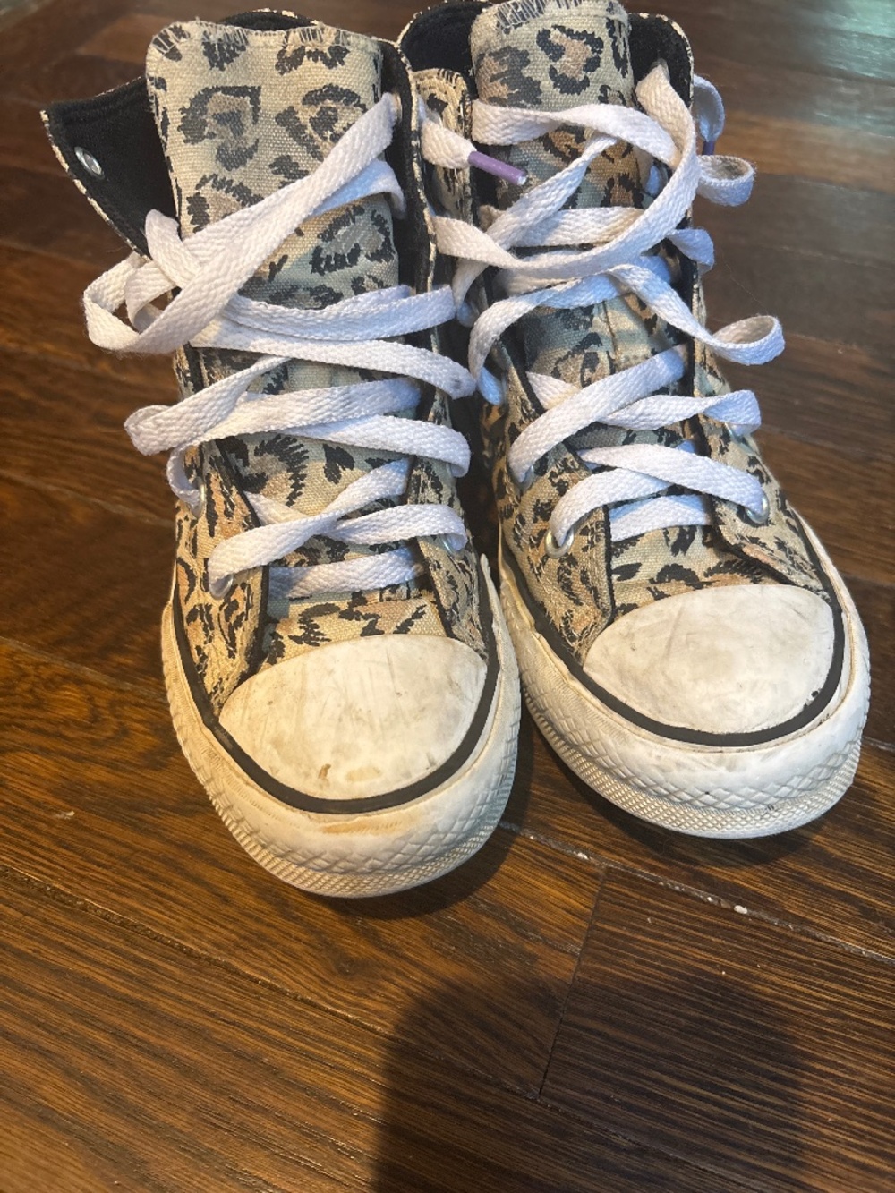 Converse Chuck Taylor Leopard Print High Tops – Kid Size 1– Gently Used